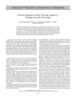 Positive Emotions in Early Life and Longevity