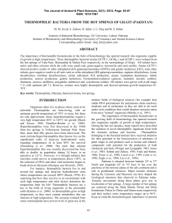 thermophilic bacteria from the hot springs of gilgit (pakistan)