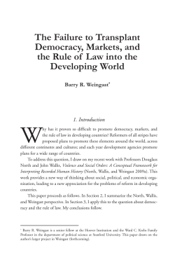 The Failure to Transplant Democracy, Markets, and the Rule of Law