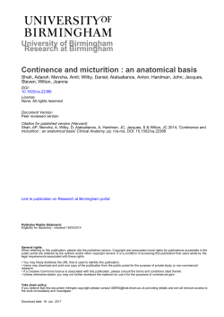 Continence and Micturition: An Anatomical Basis.