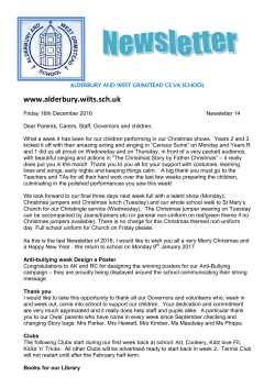 Newsletter 14 - Alderbury And West Grimstead School Website