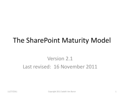 The SharePoint Maturity Model