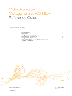 MiSeq Reporter Metagenomics Workflow Reference Guide