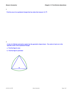Honors Geometry Chapter 11 Test Review Questions 1. 2.