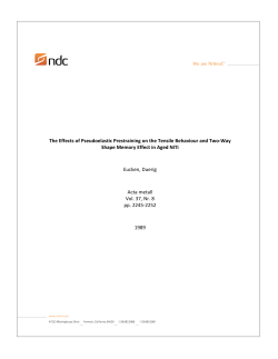 The Effects of Pseudoelastic Prestraining on the Tensile Behaviour