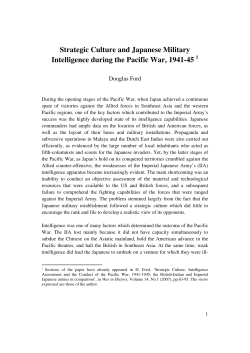 Strategic Culture and Japanese Military Intelligence during