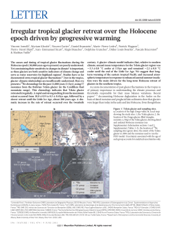 Irregular tropical glacier retreat over the Holocene epoch driven by