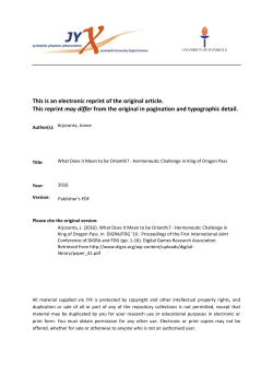 Hermeneutic Challenge in King of Dragon Pass