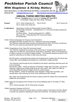 Annual Parish Meeting - Minutes