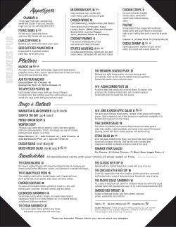 See Menu - Breakers Pub