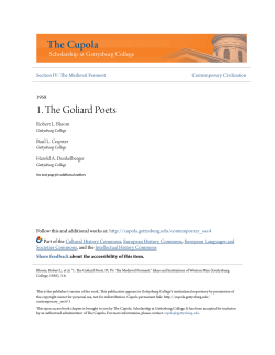 1. The Goliard Poets - The Cupola: Scholarship at Gettysburg College