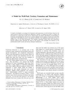 A Model for Wolf-Pack Territory Formation and Maintenance