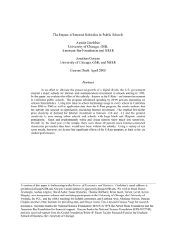 The Impact of Internet Subsidies in Public Schools