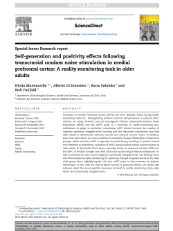 Self-generation and positivity effects following transcranial random