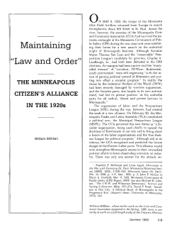 Maintaining "law and order" : the Minneapolis Citizen`s