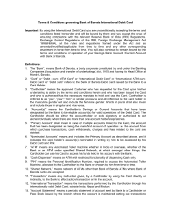 By using the International Debit Card you ar