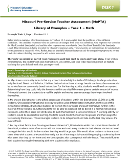 Textbox 1.1.1 Math - The Missouri Performance Assessments
