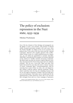 The policy of exclusion: repression in the Nazi state, 1933–1939