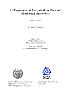 An Experimental Analysis of the Zero and Short Span tensile