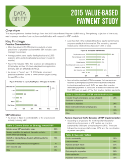 2015 Data Brief on Value-based payment survey results