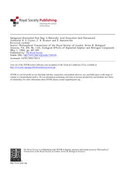 Sphagnum-Dominated Peat Bog: A Naturally Acid Ecosystem [and