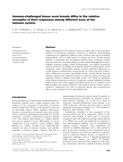 Immune-challenged house wren broods differ in the relative
