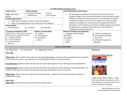 GT Differentiated Exemplar Lesson Grade Level: 4 Subject Area(s