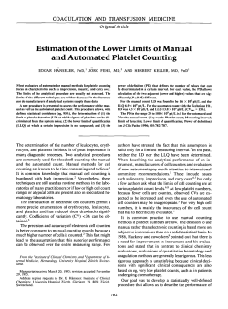 Estimation of the Lower Limits of Manual and Automated Platelet