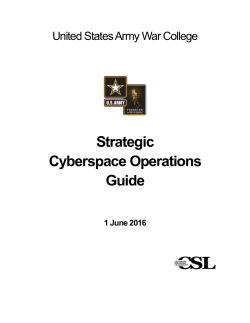 Strategic Cyberspace Operations Guide