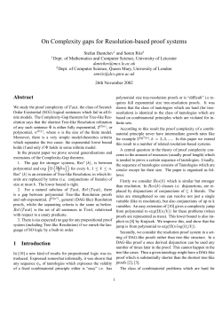On Complexity gaps for Resolution