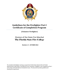 Guidelines for the Firefighter Part I Certificate of