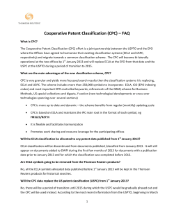 Cooperative Patent Classification (CPC) &ndash; FAQ