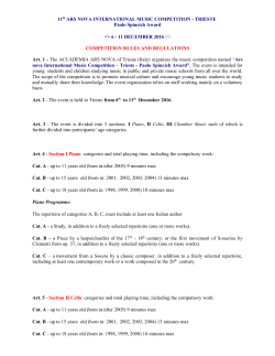 11th ARS NOVA INTERNATIONAL MUSIC COMPETITION