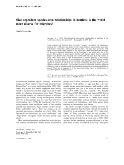 Size-dependent species-area relationships in benthos: is the world