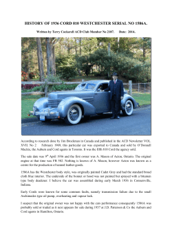 history of 1936 cord 810 westchester serial no 1586a.