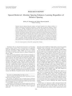 Absolute Spacing Enhances Learning Regardless of Relative Spacing