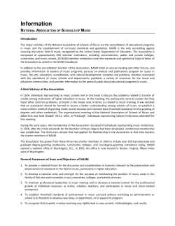 NASM Information Brochure - National Association of Schools of Music
