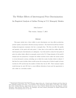 The Welfare Effects of Intertemporal Price Discrimination: