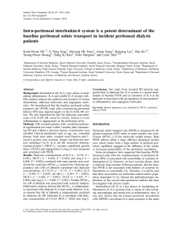 Intra-peritoneal interleukin-6 system is a potent determinant of the