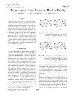 Closing Ranks in Vehicle Formations based on Rigidity (I)