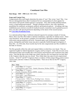 Constituent Case Files - Arizona Historical Foundation
