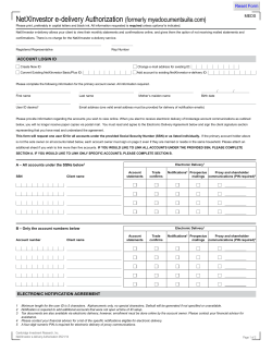 NetXInvestor e-delivery Authorization