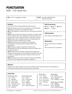 punctuation - Baltimore Urban Debate League