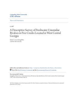 A Descriptive Survey of Freshwater Unionidae