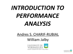 INTRODUCTION TO PERFORMANCE ANALYSIS