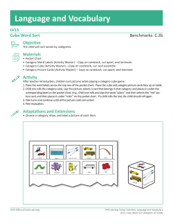 Language and Vocabulary LV15 Cube Word Sort