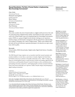 Beyond Remediation: The Role of Textual Studies in Implementing