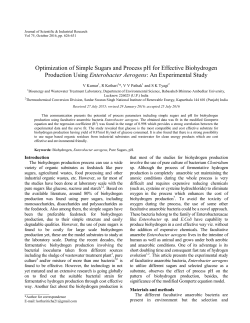 Optimization of Simple Sugars and Process pH for Effective
