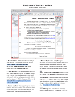 Handy Tools in Word 2011 for Macs