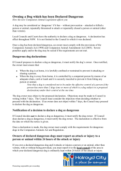 Owning a Dog which has been Declared Dangerous